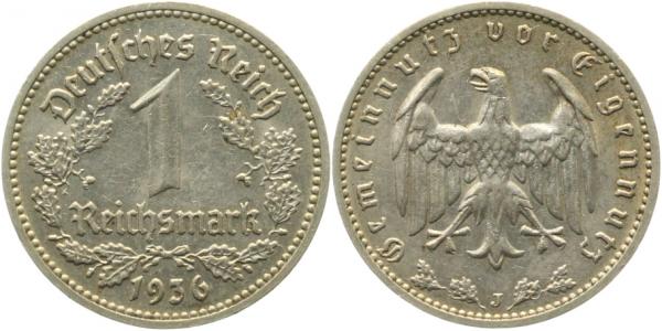 1 Reichsmark 1936 J ss/vz J354