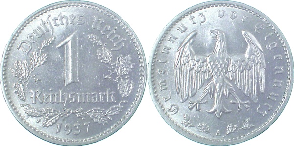 1 Reichsmark 1937 A f.prfr J354