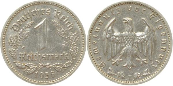 1 Reichsmark 1938 F ss/vz J354