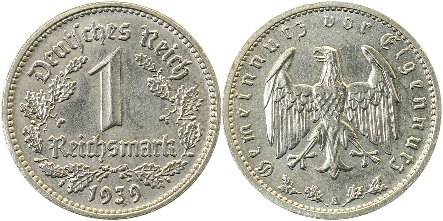 1 Reichsmark 1939 A prfr J354