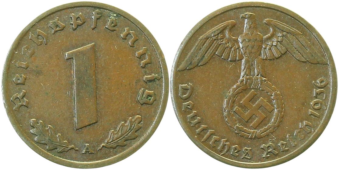 1 Pfennig 1936 A J361 ss/vz