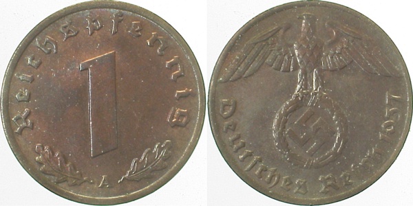 1 Pfennig 1937 A J361 Drittes Reich