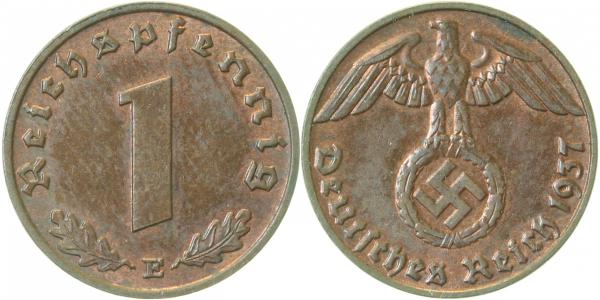 1 Pfennig 1937 E J361 Drittes Reich