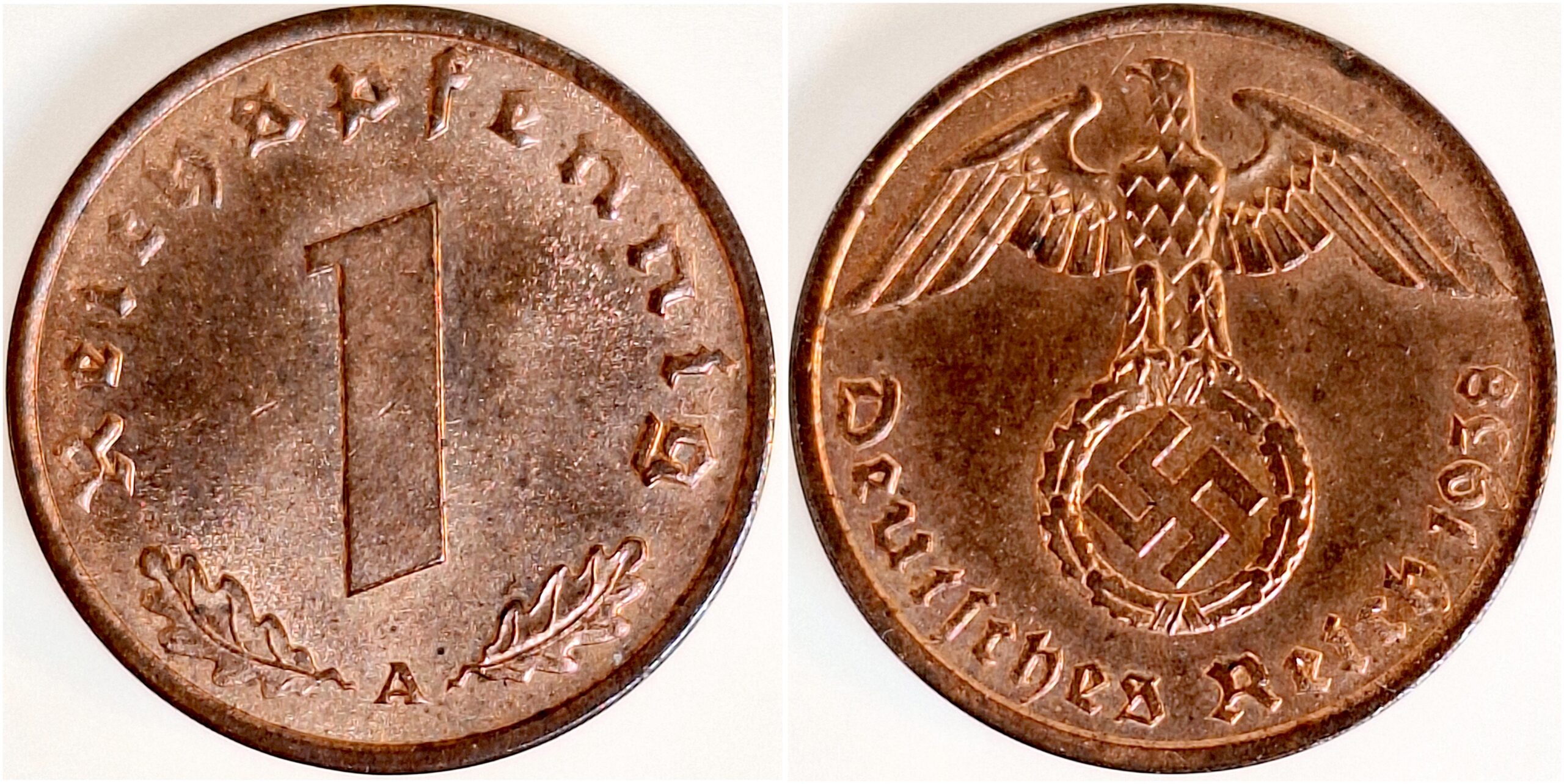 1 Pfennig 1938 A prfr J361 prfr 1 Pfennig