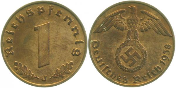 1 Pfennig 1938 J prfr J361 Drittes Reich