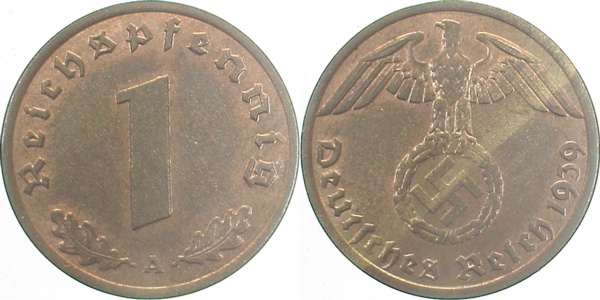 1 Pfennig 1939 A J361 Drittes Reich
