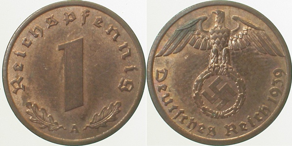 1 Pfennig 1939 A J361 prfr