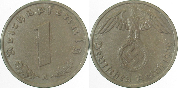 1 Pfennig 1939 A J361 Drittes Reich