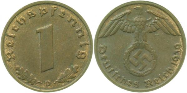 1 Pfennig 1939 D J361 Drittes Reich