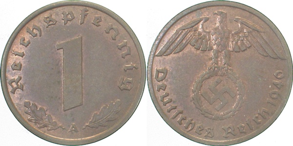 1 Pfennig 1940 A J361 Drittes Reich