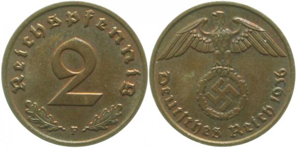 2 Pfennig 1936 F J362 Drittes Reich