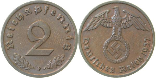 2 Pfennig 1937 F J362 Drittes Reich