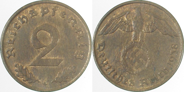 2 Pfennig 1938 J J362 Drittes Reich