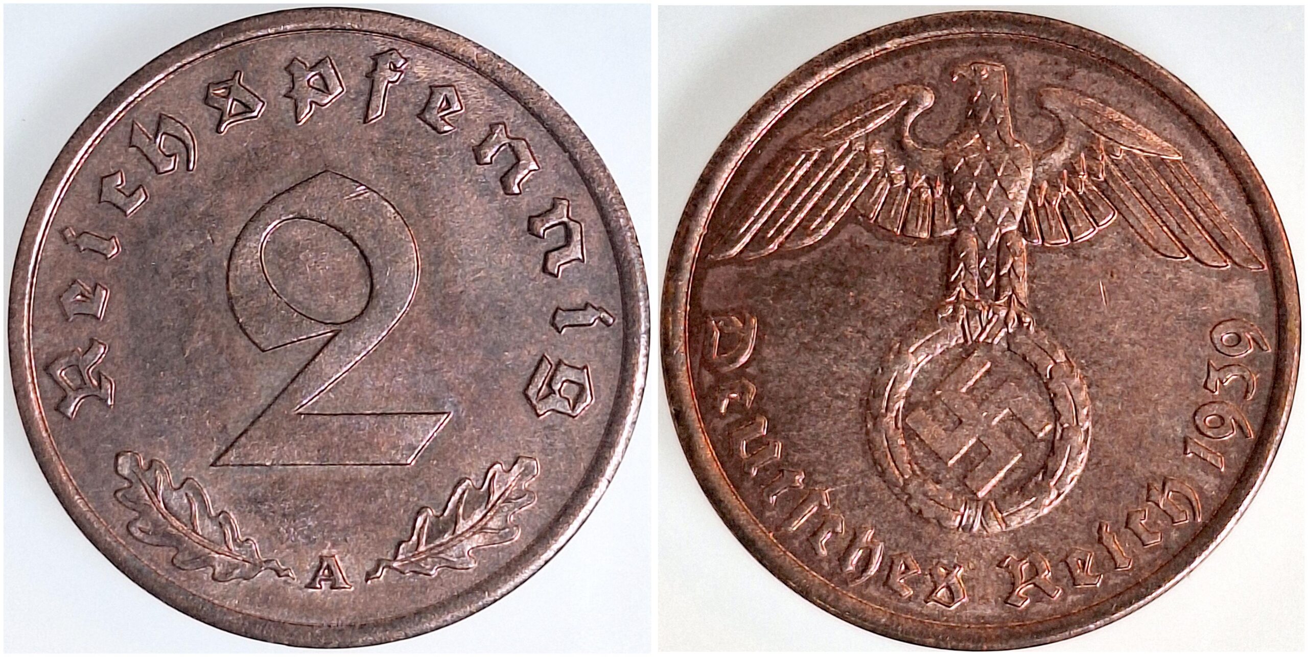 2 Pfennig 1939 A J362 Drittes Reich