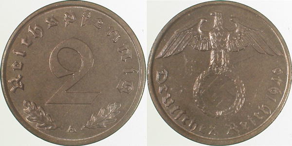 2 Pfennig 1940 A f stgl J362 Drittes Reich