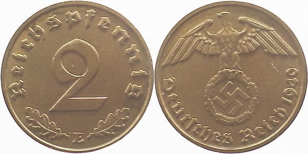 2 Pfennig 1940 E f stgl J362 f stgl 2 Pfennig