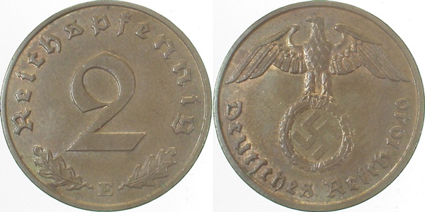 2 Pfennig 1940 E J362 Drittes Reich