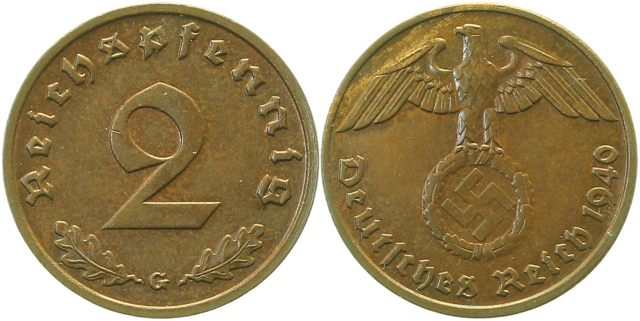 2 Pfennig 1940 G J362 Drittes Reich