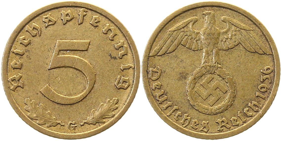 5 Pfennig 1936 G ss/vz J363