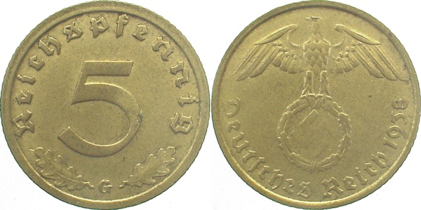 5 Pfennig 1938 G J363 Drittes Reich