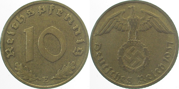 10 Pfennig 1937 E ss J364