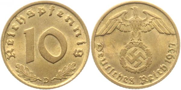 10 Pfennig 1937 F J364 Drittes Reich