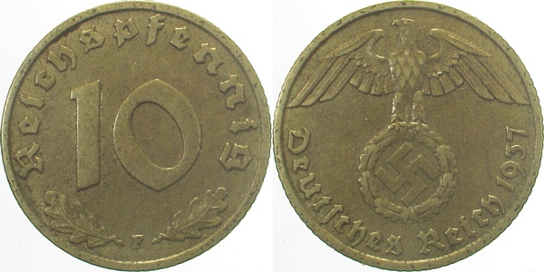 10 Pfennig 1937 F J364 Drittes Reich