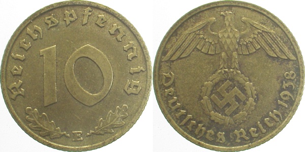 10 Pfennig 1938 E J364 Drittes Reich