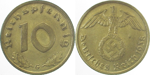 10 Pfennig 1938 G J364 Drittes Reich