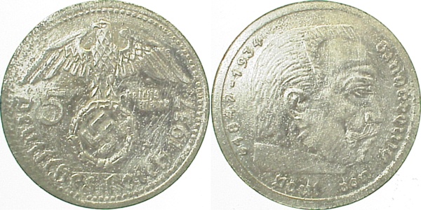 5 Reichsmark Hindenburg Spielgeld J367 5 Reichsmark