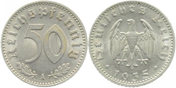 50 Reichspfennig 1935 A f.prfr J368