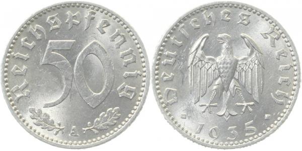 50 Pfennig 1935 A Fehlprägung Jahreszahl deutlich doppelt J368