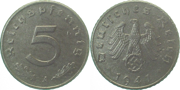 5 Pfennig 1941 A J370 Drittes Reich