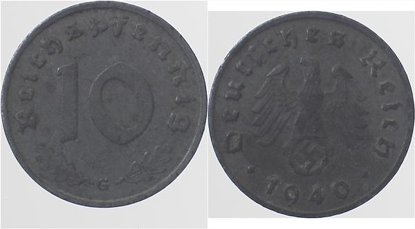 10 Pfennig 1940 G ss/vz J371 ss / vz 10 Pfennig