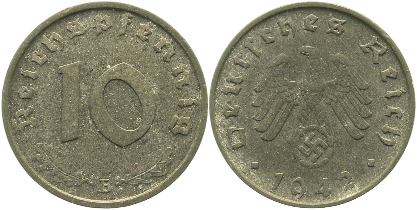 10 Pfennig 1942 B vz+ J371 vz+ 10 Pfennig