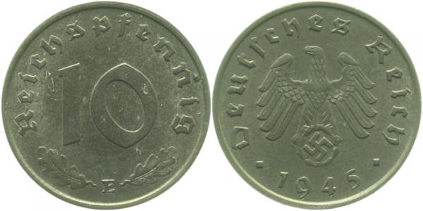 10 Pfennig 1945 E f prfr ! J371 f prfr 10 Pfennig
