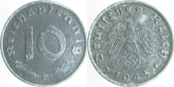 10 Pfennig 1945 E ss J371 ss 10 Pfennig