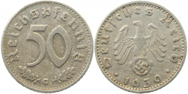 50 Reichspfennig 1939 G ss/vz J372