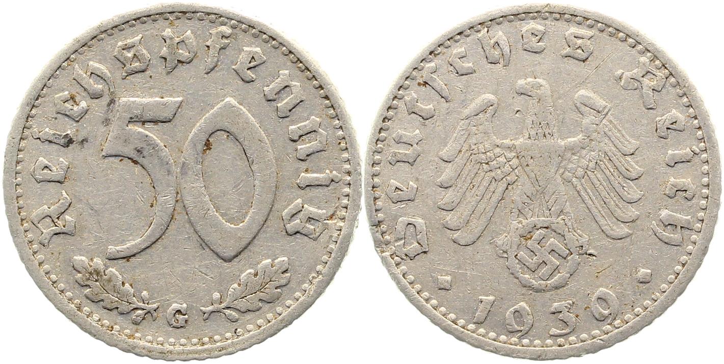 50 Reichspfennig 1939 G ss J372