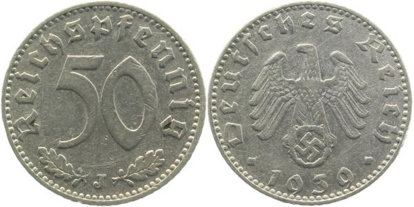 50 Reichspfennig 1939 J ss/vz J372