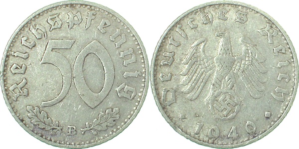 50 Reichspfennig 1940 B ss J372
