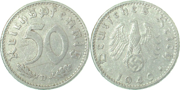 50 Reichspfennig 1940 D ss J372