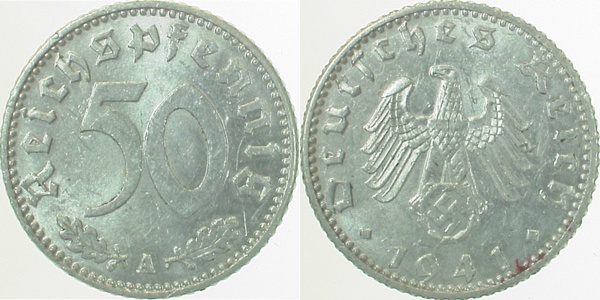 50 Reichspfennig 1941 A ss/vz J372