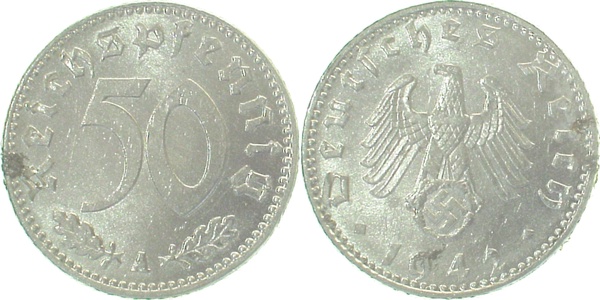 50 Reichspfennig 1942 A ss/vz J372