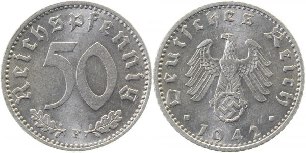 50 Reichspfennig 1942 F J372 Erstabschlag EA