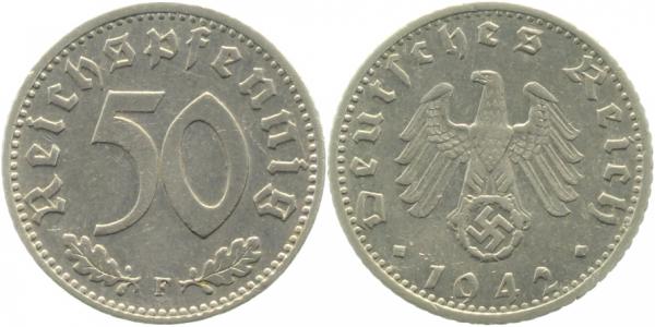 50 Reichspfennig 1942 F ss/vz J372