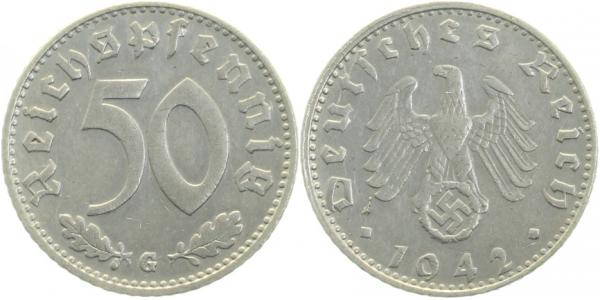 50 Reichspfennig 1942 G ss/vz J 372