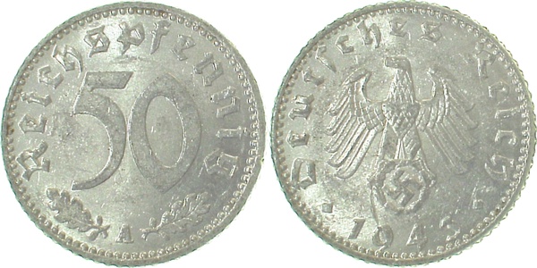 50 Reichspfennig 1943 A f vz J372