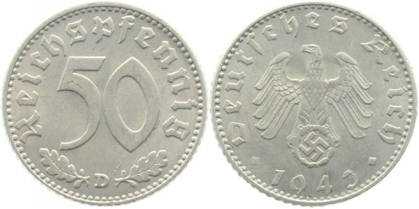 50 Reichspfennig 1943 D ss J372
