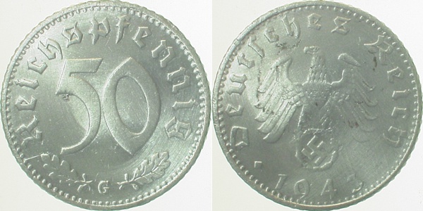 50 Reichspfennig 1943 G ss+ J372
